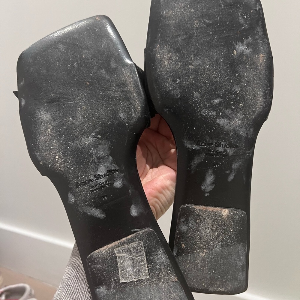 Acne Studios Black Leather Flip Flops 39 - Picture 4 of 4